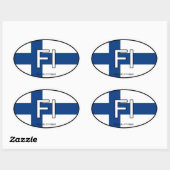 フィンランド・ユーロ・ステッカー 楕円形シール (シート)