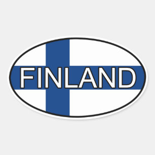 フィンランド・ユーロ・ステッカー 楕円形シール