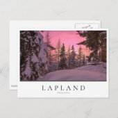 フィンランド，ラップランドのピンクの夕日 ポストカード (正面/裏面)