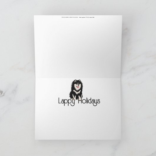 フィンランド・ラップランド犬のホリデーアートカード「川を渡って」 シーズンカード (内部)