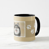 フィンランド·ラ絵画プフンドのかわいいオリジナルの犬アート マグカップ (正面右)