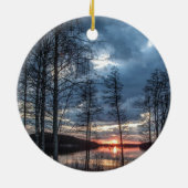 フィンランド，湖の風景 セラミックオーナメント (裏面)