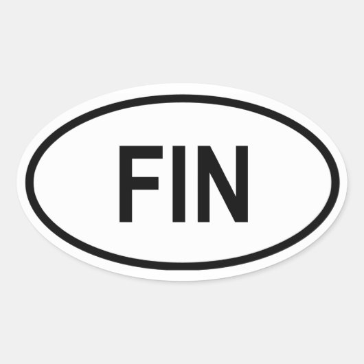 フィンランド"FIN" 楕円形シール (正面)