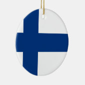 フィンランド(Suomenのlippu、Finlandsのflagga)の旗 セラミックオーナメント (右)