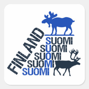 フィンランドMoose & Reindeerスタンプ スクエアシール