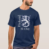 フィンランドSUOMIの白のライオン Tシャツ (正面)