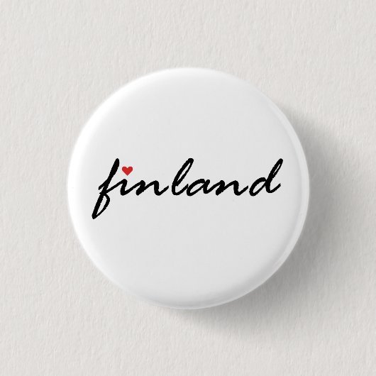 フィンランドSuomi。私はフィンランドが大好きだ 缶バッジ (正面)