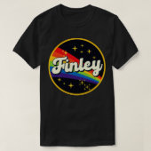 フィンリーレインボーイン宇宙ヴィンテージスタイル Tシャツ (デザイン正面)