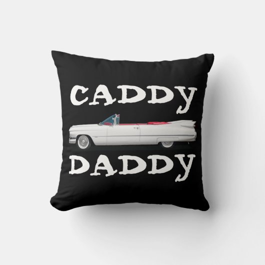フィン付きクラシックカーのCADDY DADDY DADクッション クッション (正面)