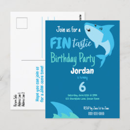 フィン・タスティック サメの誕生日パーティー 子どもたちの海の中 ポストカード