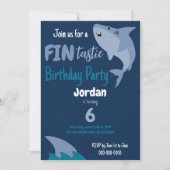 フィン・タスティック サメの誕生日パーティー 子どもたち 海の中 招待状 (正面)