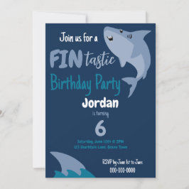 フィン・タスティック サメの誕生日パーティー 子どもたち 海の中 招待状