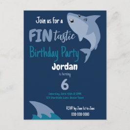 フィン・タスティック サメの誕生日パーティー 子供向け 海の中 ポストカード