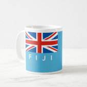 フィージーの国旗の文字の名前 コーヒーマグカップ (正面左)