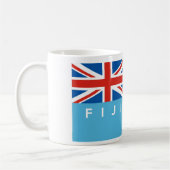フィージーの国旗の文字の名前 コーヒーマグカップ (左)