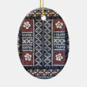 フィージーの樹皮布の布のプリントのオーナメント セラミックオーナメント (裏面)