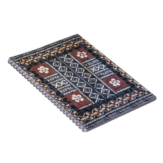 フィージーの樹皮布の布のプリントのノート ノートブック (右側)