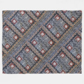 フィージーの樹皮布の布のプリントのフリースブランケット フリースブランケット (正面(横))