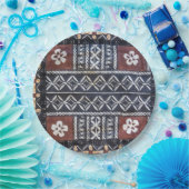 フィージーの樹皮布の布のプリントの紙皿 ペーパープレート (パーティー)