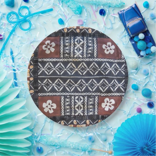 フィージーの樹皮布の布のプリントの紙皿 ペーパープレート (パーティー)