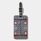 フィージーの樹皮布の布のプリントの荷物のラベル ラゲッジタグ (正面縦)