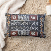 フィージーの樹皮布の布のプリントのLumbarの枕 ランバークッション (ブランケット)