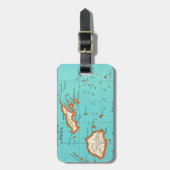 フィージーの荷物のラベルのヴィンテージの地図 ラゲッジタグ (正面縦)