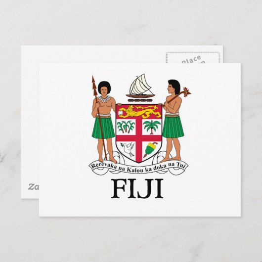 フィージー-紋章/旗//記号紋章付き外衣 ポストカード (正面/裏面)