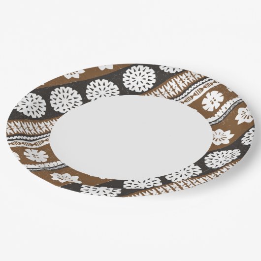 フィージーMasiのルアウ（ハワイ式宴会）の紙皿 ペーパープレート (アングル)