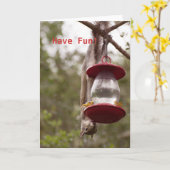 フィーダーでリスを上下反転させる カード (黄色い花)