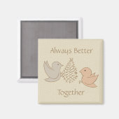 フィーダーで小さなベージュのバーディー – 一緒に良い。 マグネット (正面/裏面)