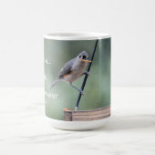 フィーダーに可愛いタフテッドタイトマウスおもしろい、 コーヒーマグカップ (中央)