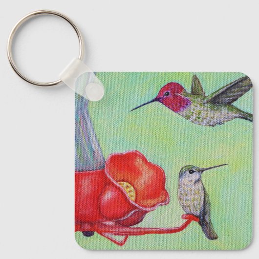 フィーダーのキーチェー絵画ンでハミングバード キーホルダー (正面)