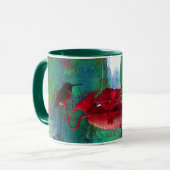 フィーダーカラフルで2羽のホバリングのハミングバード マグカップ (正面左)