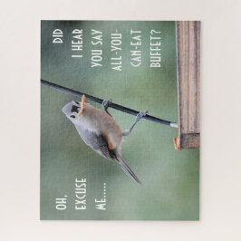 フィーダー上の可愛いタフテッドタイトマウス ジグソーパズル