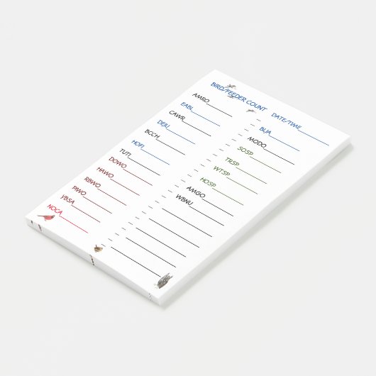 フィーダー時計事前印刷フィーダー鳥のポストイットノート ポストイット (アングル)