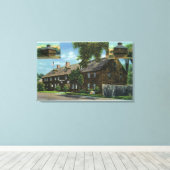 フィートの外部ビューウエスタンハウスとブロックハウス キャンバスプリント (インサイチュ (ウッドフロア))