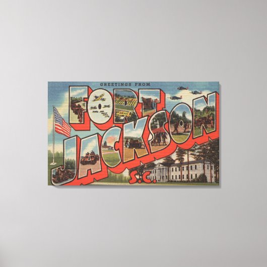 フィートサウスカロライナ州ジャクソン – ラージレターシーン キャンバスプリント (正面)