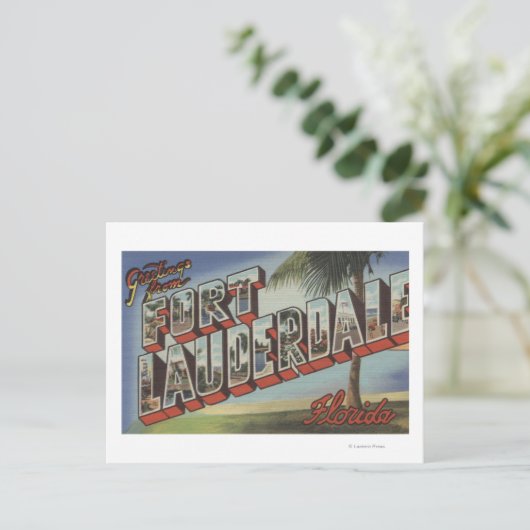 フィートフロリダ州ローダーデール – ラージレターシーン ポストカード (スタンド正面)