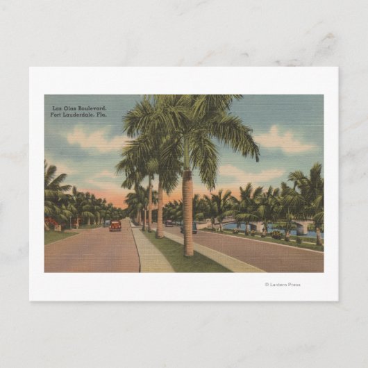 フィートフロリダ州ローダーデール – View of Las Olas ポストカード (正面)