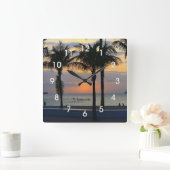 フィートローダーデールサンライズ スクエア壁時計 (ホーム)