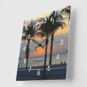 フィートローダーデールサンライズ スクエア壁時計 (傾斜)