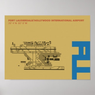 フィートローダーデール空港(FLL)ダイアグラムポスター ポスター