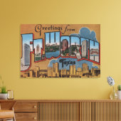 フィートワーステキサス州 – ラージ・レター・シーン キャンバスプリント (インサイチュ (リビング))