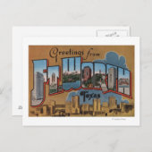 フィートワーステキサス州 – ラージ・レター・シーン ポストカード (正面/裏面)