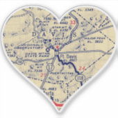 フィートDavis TXヴィンテージマップ シール (正面)