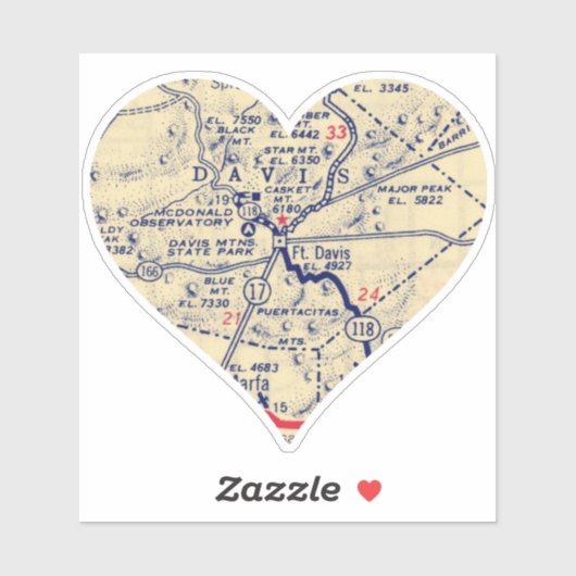 フィートDavis TXヴィンテージマップ シール (シート)