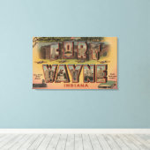 フィートWayne, Indiana – ラージ・レター・シーン キャンバスプリント (インサイチュ (ウッドフロア))