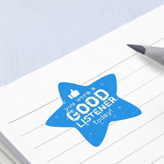 フィードバック前向きの良好なリスナー先生 星シール
