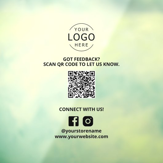 フィードバック用QRコード ソーシャルメディア マーケティング ストア サイン ウィンドウサイン (シート3)